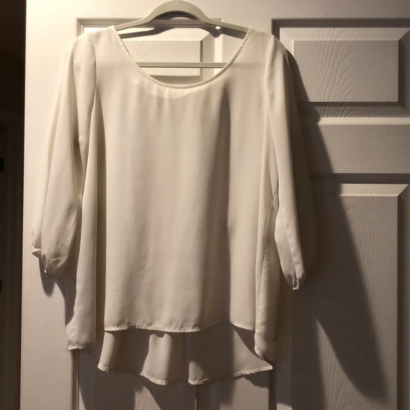 White blouse Size Large Chiffon - Picture 1 of 3